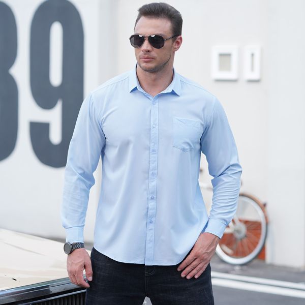 Stylish Plain White Check Full Sleeve Long Sleeve Men's Shirts for Sports Enthusiasts