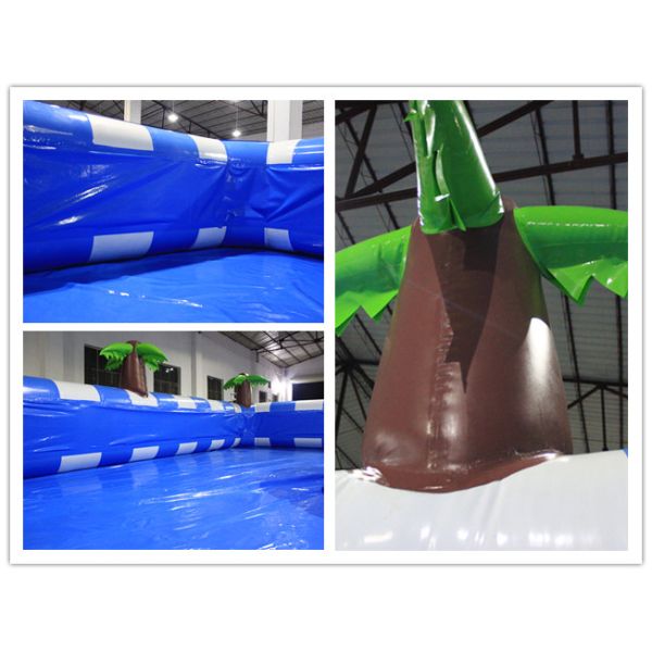 Blue Baby Large Inflatable Swimming Pool Safe 0.55mm Pvc Materia Customized