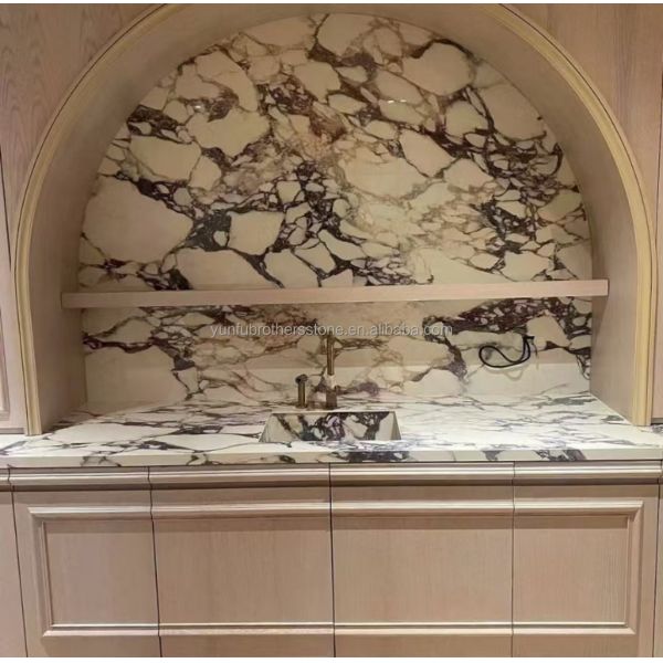 Modern Calacatta Viola Marble Vanity Sink for Big Slab Kitchen Countertops and Sinks