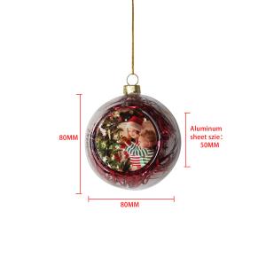 Sublimation Christmas Ball Personalized Custom Printing 8CM Glass Christmas Ball