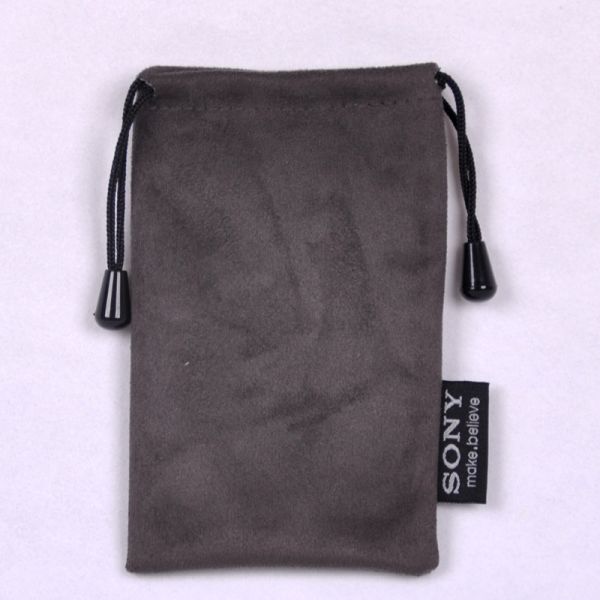 ISO9001 Microfiber Phone Pouch , Drawstring Breathable Pantone Microfiber