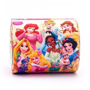 75mm wholesale Cartoon mickey polyester grosgrain heat transfer printed ribbon