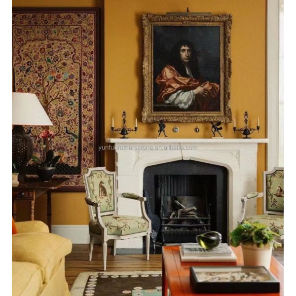 Customized Marble Mantel Fireplace Without Remote Control Perfect for Living Room or Vilar