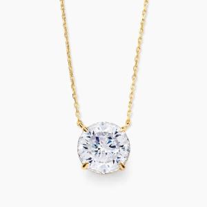 Quality Elegant 18K Gold Plated Round Cut 925 Sterling Silver Necklace for Fashion Jewelry for sale