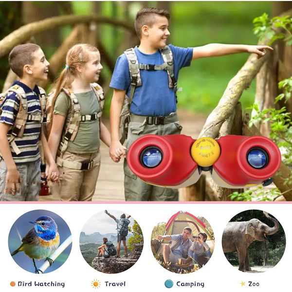 Children 8X21 High Definition Telescope Purple Kids Binocular For Exploring Nature