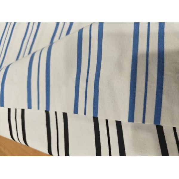 Striped Knit Fabric 95% Cotton 5% Spandex for Casual Wear