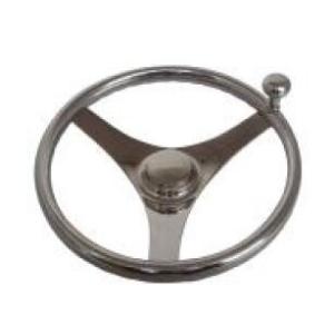 Stainless 3 Spoke Steering Wheel Finger Grips & Control Knob