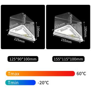 Customizable Plastic Bakery Packaging Triangle Cake Box Transparent With Lid