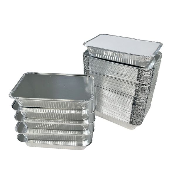 Buy Disposable Aluminum Foil Takeout Trays Recyclable Restaurant Takeaway Containers at wholesale prices