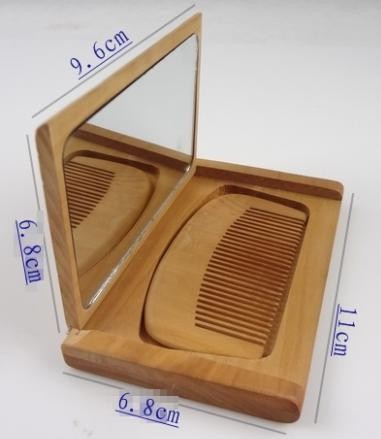 Buy wood one side makeup mirror with hair brush sets at wholesale prices