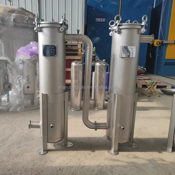 PP / PE Filter Material Stainless Steel Duplex Bag Filter Housing for Juice Syrup Wine Milk Filtration in Machinery Repair Shops