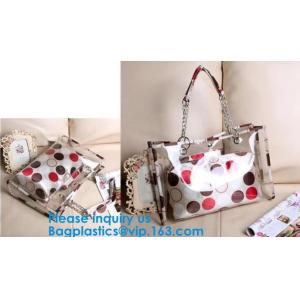 PVC Waterproof outdoor Travel Shopping Bags Fashion Lady Colorful Striped Beach