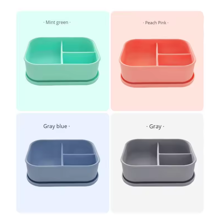 Leak Proof Silicone Bento Lunch Box for Kids' Food Storage Capacity 0-1L and BPA FREE