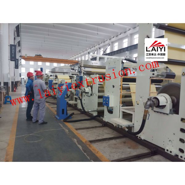 Pe Hot Melt Extrusion Ldpe Coating Machine , 380V Automatic Lamination Machine