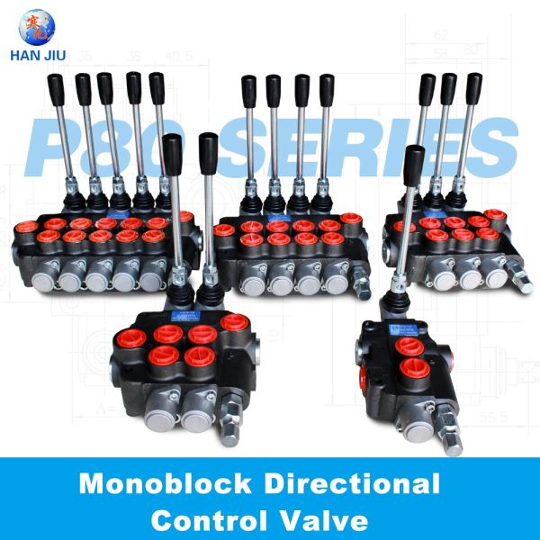 3 Spool Monoblock Directional Control Valve Double Acting Cylinder