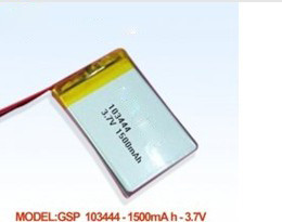 Quality High capacity li-polymer batteries103444 1500mAh 3.7v for sale