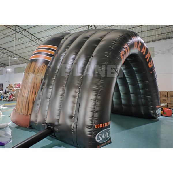 Custom PVC Black Event Advertising Bear Inflatable Football Tunnel Inflatable