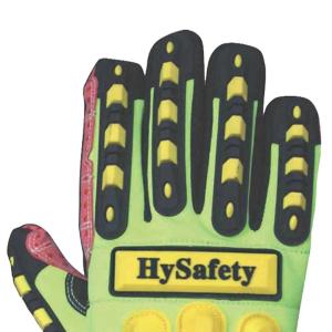 Hi Vis Green 4X44EP Crush Resistant Gloves / Heavy Duty Rigger Gloves