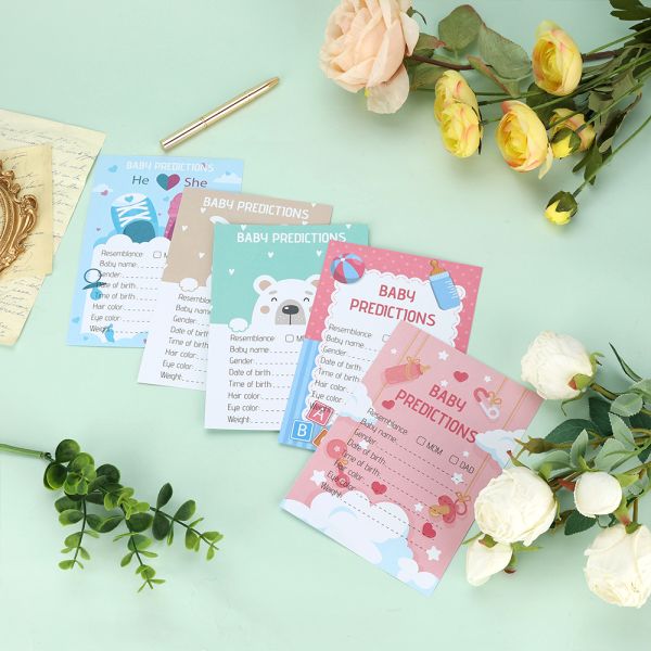 25Pcs Baby Predictions And Advice Cards For Boys or Girls Gender Neutral Baby Shower Party