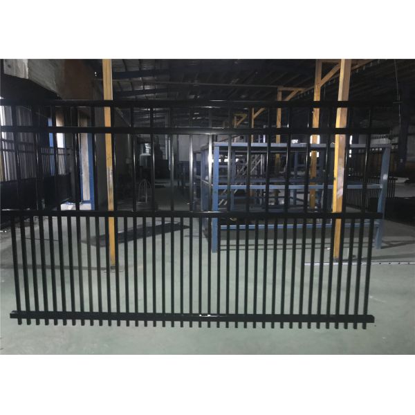 1800mm x 2400mm Garrison Fencing 2100mmx2400mm Panels Stain Black Interpon Powder Rail 40mm and 50mm Upright 25mm