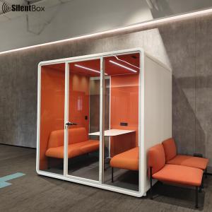 Movable Soundproof Meeting Pod with 4 People Seats STC30dB and 4000K Natural