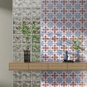 White and Red Ceramic Rustic Tile 20x20cm Non-Slip