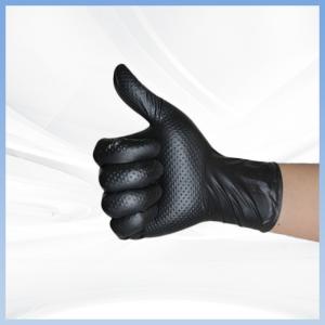 Black Diamond Pattern Disposable Nitrile Gloves Powder-Free Thickened Black