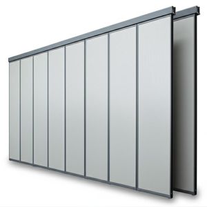 China No Floor Track Acoustic Partition Wall with Q235 Steel Frame and Up to 18M Height for Conference Halls on sale