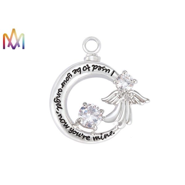 Buy 14.5G Moon Shaped Cremation Engraved Necklace Charms at wholesale prices