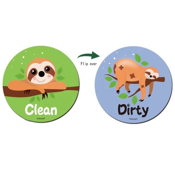 Buy Reversible Cartoon Animal Kitchen Dishwasher Clean Sign Magnet at wholesale prices