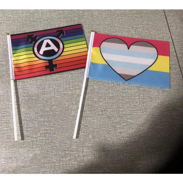 Digital Printing Hand Pride Flag 14cmx21cm For Decoration