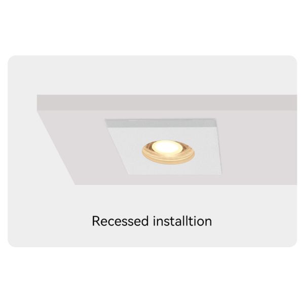 Recessed Spotlight Frame Aluminum Square Design MR16 GU10 60mm Cut-out IP65 Rated
