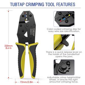 ISO Practical Cable Crimping Tool Kit , Ergonomic Crimp Tool Connector Kit