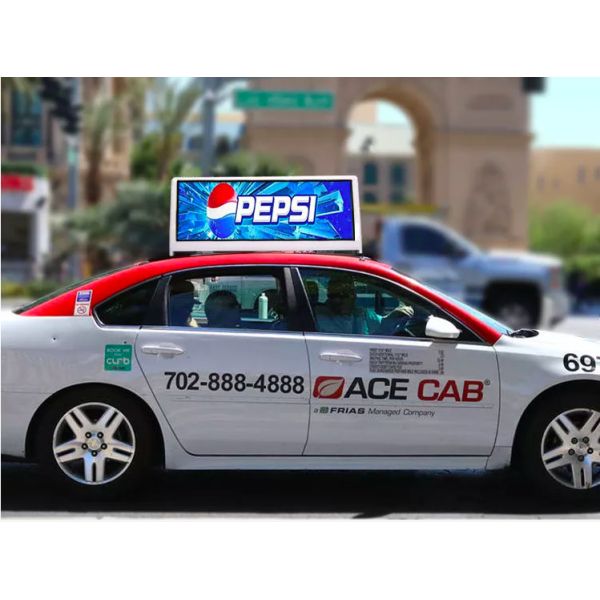 Aluminum LED Car Display , 5000-6000cd Brightness Taxi Top Led sign