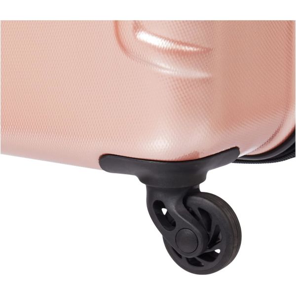 Moonlight Hardside Expandable Luggage with Spinner Wheels, Rose Gold, Checked-Medium 24-Inch