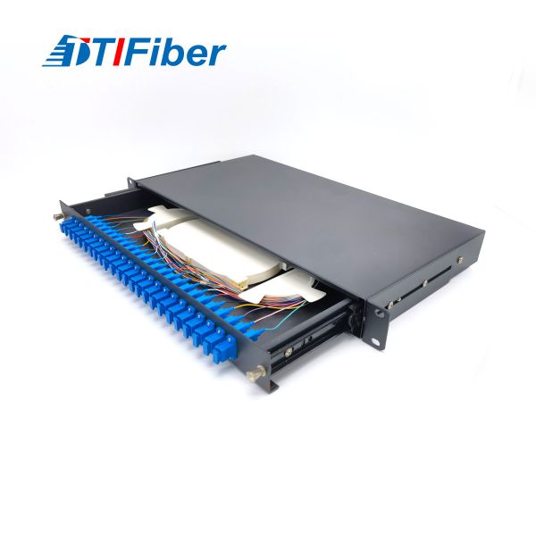 Buy Ftth Sc/Fc/St/Lc Rack Mount Fiber Optic Terminal Box With 0.9mm Jacket at wholesale prices