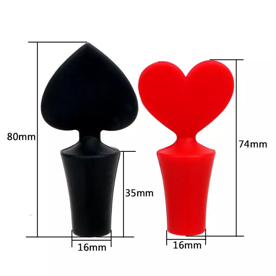 Fresh-keeping Gel Cork Silicone Bottle Stopper Cute Top Poker Bar Accessories Wine Pourer