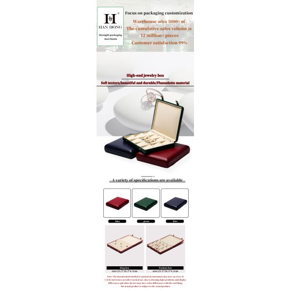 Pebble Grain Leather Jewelry Box Packaging Storage Case For Ear Studs Pendant