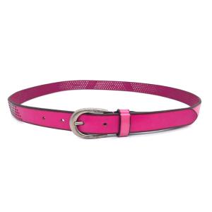 Pink Vintage Buckle Women'S Fashion Leather Belts With Hollow Out Design