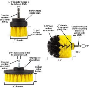 Quality 3pcs Drill Brush Set For Cleaning House And Car for sale