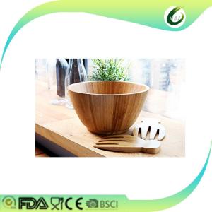 China wholesale bamboo wooden salad bowls with server on sale