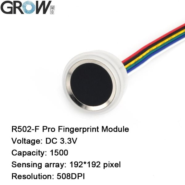 GROW R502-F Pro 1500 Capacity Fingerprint Module RGB LED DC3.3V Scanner Reader For Access Control Arduino Windows Free SDK Files