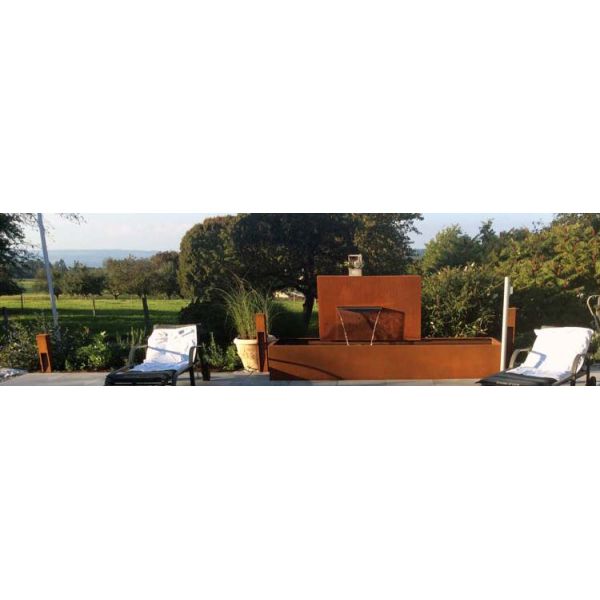 Landscape Pond Wall Corten Steel Water Feature Corten Water Blade