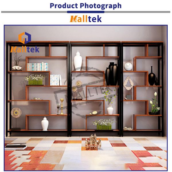 Industrial Wooden Retail Display Shelves Wood Frame Modern Design For Book Display