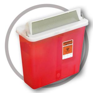 Quality 4.6 Litre Sharps disposal container, Sliding Lid, Red,Sharps Container | WinnerCare for sale