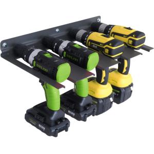 Neat Drill Storage Rack and Power Tool Organizer Holds 4 Drills Batteries 430*216*51mm