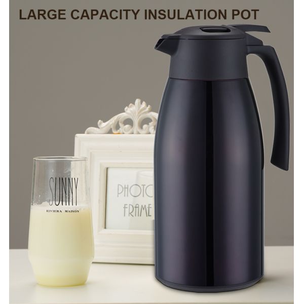 1500ml 2000ml Stainless Steel Moka Pot Double Wall Thermal Coffee Tea Pot Insulated