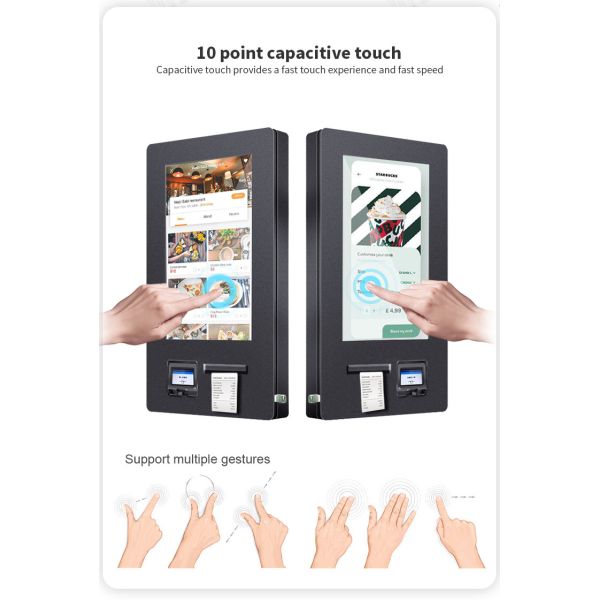 32"Outdoor Wall Mount Waterproof Touch Screen Self Order Payment With Printer