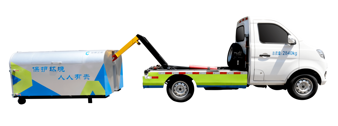 Gasoline 92# Used Hooklift Dumpster Truck 4.1M3 1.5ton Hook Loader Garbage Truck