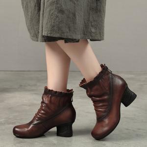 S187 2019 autumn and winter explosion models handmade leather natural fold retro